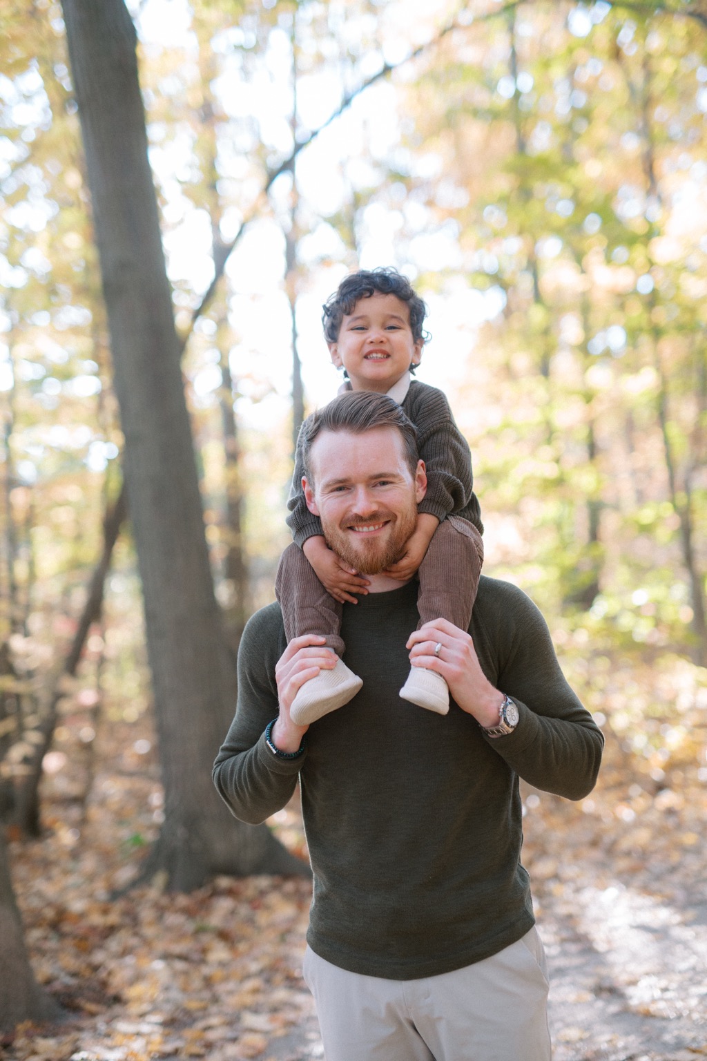 A warm autumn family moment at Beamers Falls