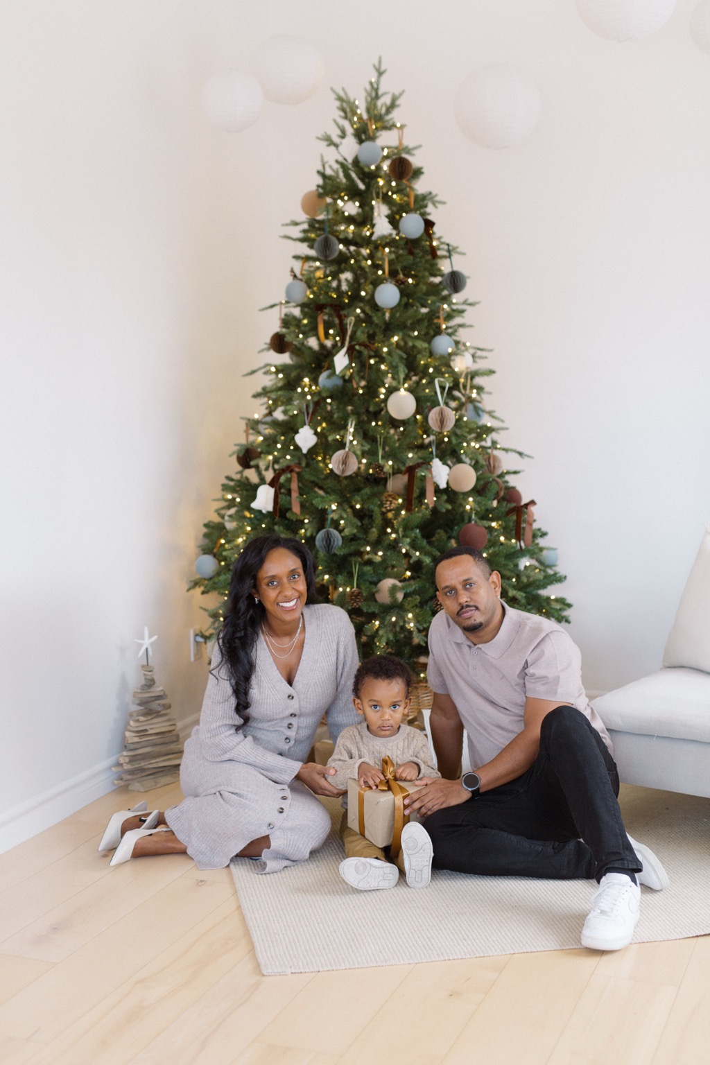 A refined indoor holiday portrait at Village Co Studio